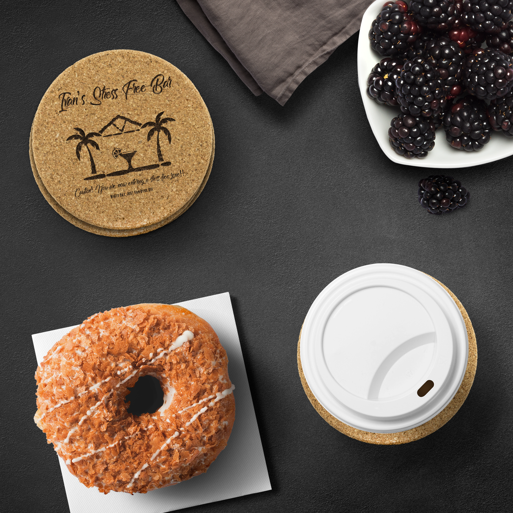 Original Ivan's Round Cork Coasters